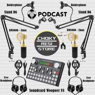 SUNSHINE PAKET MICROPHONE KONDENSER BM8000 FULL SET + SOUNDCARD