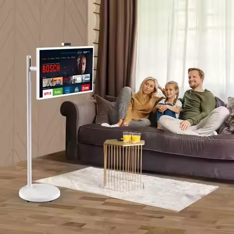 32 Inch Portable Smart TV Touchscreen Rechargeable Battery Floor Standing Display Wireless Monitor f
