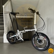 Fnhon Gust 18” • 9 Gears Shimano Litepro Aero Foldable Folding Foldie Folding Bike Bicycle 349 Dahon Tern Crius Silver