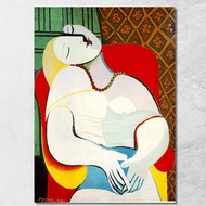 Art reproduction Le Rêve Picasso Pablo ppc43 รูปติดผนัง ภาพที่มีชื่อเสียง ภาพพิมพ์รายละเอียดคมชัดเที