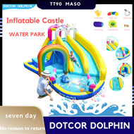 Inflatable Slide DOCTOR DOLPHIN Castle Slide Bouncer Inflatable Kolam Renang Family Swimming Pool สไ