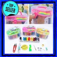 Kotak Box Set Alat Jahit Peralatan Benang Jarum Peniti Kancing Meteran Gunting Sewing Kit Tailor Kai