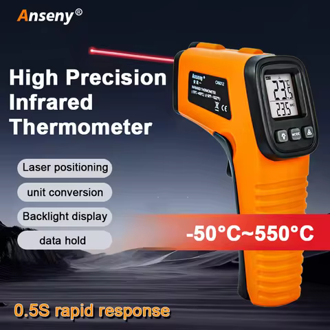 Digital Infrared Thermometer Non-contact Pyrometer Laser Temperature Meter Imager Hygrometer IR Term