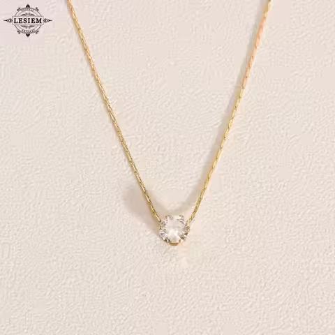 LESIEM Hot 2020 Gold Vermeil Goddess pendant geometric and circular bead necklace Engagement Jewelry