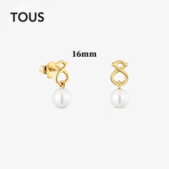 TOUS 9 Kt Gold Earrings With Bear Motif And Cultivated Pearls Suitable For Women Birthday Gift Valen
