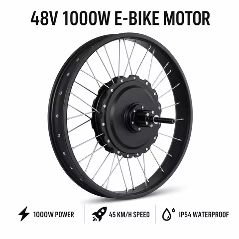48V 1000W Electric Bike Hub Motor Wheel 20" 26" Fat Tire Front Rear E-Bike Conversion Kit 135mm 170m