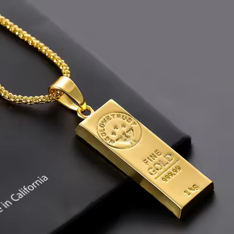 Jewelry Stainless Steel Hot MGOLD WE TRUST Australia Gold Color Bars Pendant Men Necklace Hip Hop Je