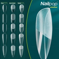 Nailpop Press on Soft Fake Nails Gel Nail Tips Acrylic Full Cover Reusable Short Coffin/Almond/Square American Capsule Nail Art