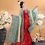 2021 Original Hanfu หญิง Fanghua กระโปรง Myrobalanกระโปรงแขนใหญ่และผ้าไหมแท้สำหรับฤดูร้อนและฤดูใบไม้ร่วง