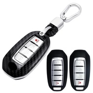 For Infiniti Q50 Q60 QX50 QX55 QX60 Carbon Fiber Car Remote Key Fob Case Chain Cover Holder Protect 