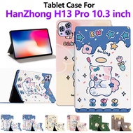Cute cat Cartoon Tablet Case For HanZhong H13 Pro 10.3 inch 2024 High Quality PU Leather Sweatproof 