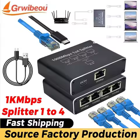 Gigabit Ethernet Switch Rj45 Splitter LAN Gigabit Extension Adapter 1000Mbps Network Connector 1 To 