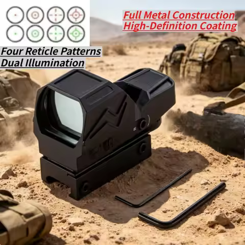 1x Fast Zeroing Quick Detach 4-in-1 Reticle Red Dot Sight HD Silver Iris Coating for Hunting Airsoft