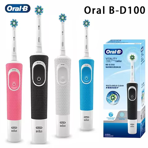 Oral B Electric Toothbrush Oral B D100 Vitality 2D Left-right 7,600RPM Rotation Inductive Charger Fu