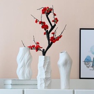 簡約陶瓷花瓶家居客廳餐桌裝飾品樣板間仿真梅花花插小清新擺件