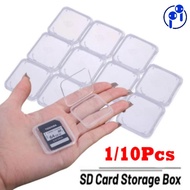 1/10Pcs Transparent Plastic Memory Card Case / Micro SD Storage Box Protection Holder for Cards