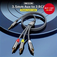 Riksoin 3.5mm to 3RCA Cable Stereo Audio Video Aux Cable for Camcorder 9.8FT