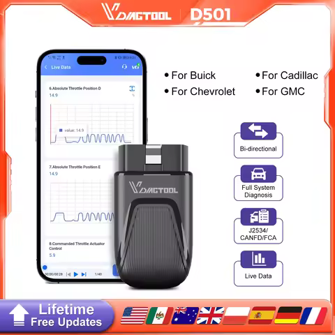 VDIAGTOOL D501 J2534 Programming All system diagnostic for Buick/Chevrolet/Cadillac OBD2 Scanner wit