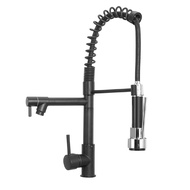 2-Way Handheld Shower Kitchen Water Mixer Taps Black Oil Rubbed Pull Out 360 Rotation Kitchen Water Tap Spout Faucet New