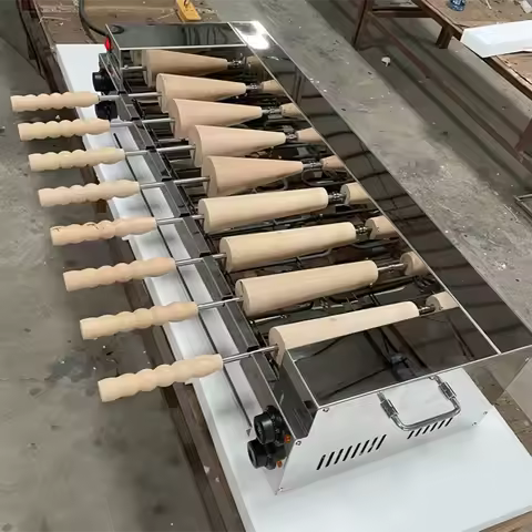 With 8 Roller Electric Hungarian Chimney Cake Maker Chimney Cake Rolls Grill Oven Machine Waffle Mak