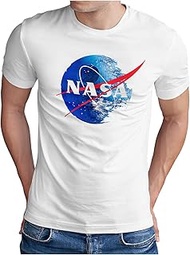 NASA Empire T-Shirt | Men's | Death Star Death Star Space Film Fan | S - 5XL, White, Large