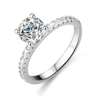 Real Moissanite 1ct 2ct 3ct Four Prong Ring with GRA s925 Sterling Silver Round Cut Wedding Ring For