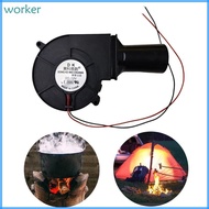Wor* DC Dual  Bearing Barbecue Fan DC 12V 2A 5600R min Air Blower Fan with Air Duct 97x97x33mm for C