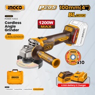 Ingco Brushed/Brushless 20V Li-Ion Cordless Angle Grinder Rechargeable Grinding and Polishing Machin