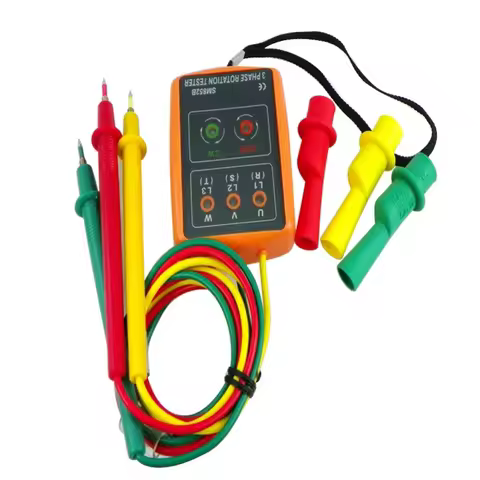 3 Phase Rotation Tester Digital Phase Indicator Detector LED + Buzzer SM852B Phase Sequence Meter 60