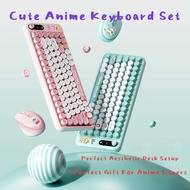 Doraemon Shinchan Wireless Keyboard Mouse Combo Cute Anime USB Office Keyboard Set