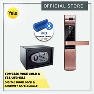 Yale YDM7116 Biometric Digital Door Lock Rose Gold + YSS/250/DB2 Medium Safe Bundle (FREE Bluetooth Module)