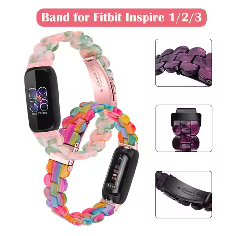 Resin Band for Fitbit Inspre / Inspire Hr Wrist Strap Women Men Adjustable Belt for Fitbit Inspire 2