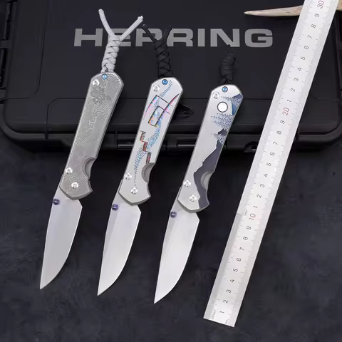 Pocket Folding Knife 14C28N Steel 6AI4V Titanium Alloy Handle Camping Outdoor Survival Fishing Defen