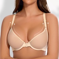 New Women Ultra Thin Mesh Front Closure Bra Underwire Uned High Strecth Plus 32 34 36 38 40 42 44 Si