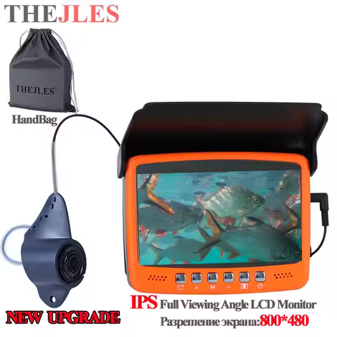 THEJLES HD 1000 Line Ice Fishing Underwater Camera 4.3 Inch IPS Screen Fish Finder With 8 Infrared L