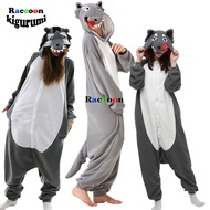 XXL Men Pajama Wolf For Adults Onesie Women Girl Sleepwear Cartoon Costume Animal Family Winter One