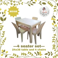 ♞Dining Set Plastic Rattan Table and Chairs Set 2 Seater 4 Seater Indoor Outdoor Tables Chairs Set