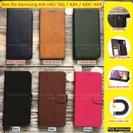 Samsung A14 (4G/ 5G) / A24 / A34/ A54 leather case, high quality leather, with card compartment, fli