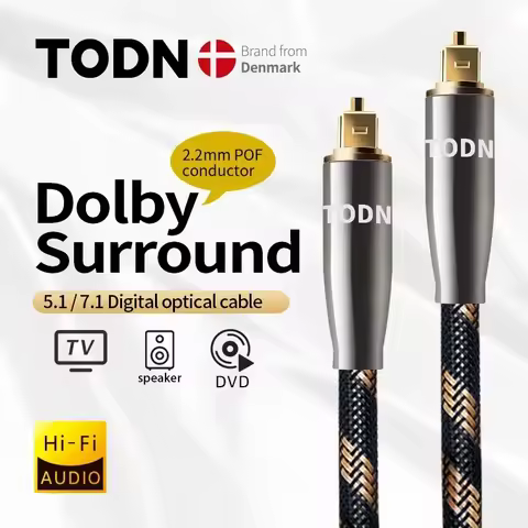 TODN Digital Optical Audio Toslink Cable Hi-end Fiber Optic Audio Cable for HIFI Video DVD TV DTS Do
