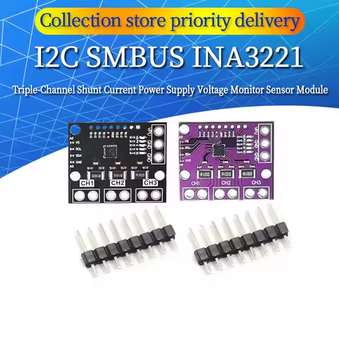 I2C SMBUS INA3221 Triple-Channel Shunt Current Power Supply Voltage Monitor Sensor Board Module Repl