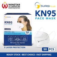 SURGIPLUS KN95 - 5 Layer Adult Medical Grade Mask KKM Approved - 1Pcs