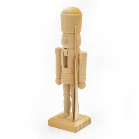 6x Unfinished Wood Nutcracker Ornaments 12.5cm for Arts Project Table Decor