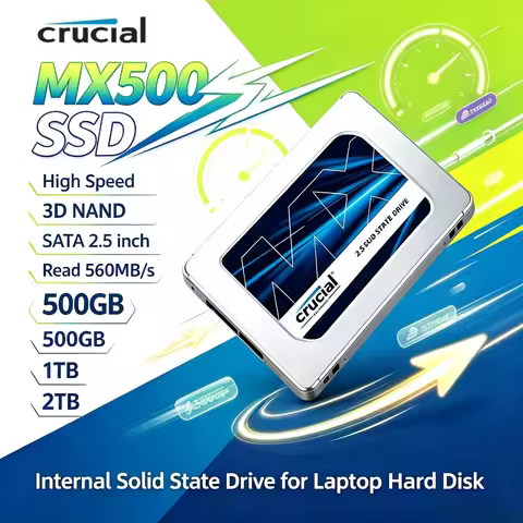 Crucial MX500 500GB 1TB 2TB SSD 3D NAND SATA 2.5 Inch High Speed Internal Solid State Drive for Lapt