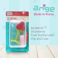 Ange Teether Strawberry (with clip + case)| Baby Bites | Baby teether