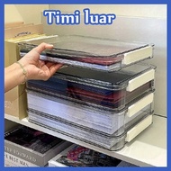 1pc Clear PET Plastic File Organizer Box - A4 Paper Storage for Students & Office, Transparent Desig