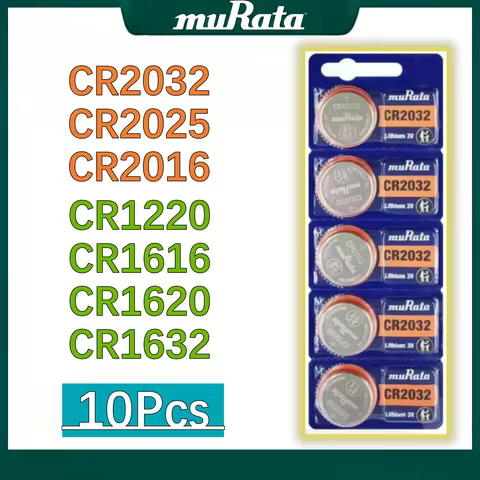 10Pcs Original Murata CR2032 CR2025 CR2016 CR1220 CR1620 CR1616 CR1632 Button 3V Car Key Battery Rem