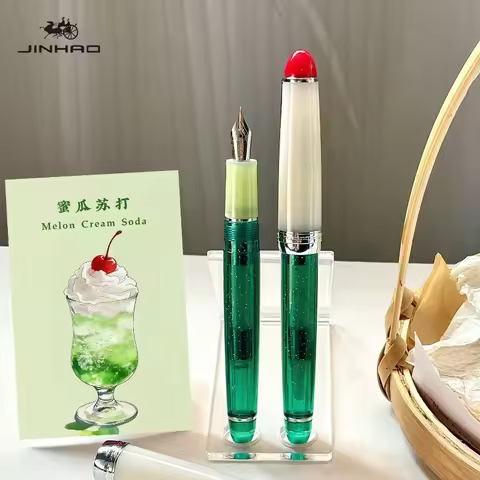 2026 Limited Edition! JINHAO 82 Plus Acrylic Fountain Pen Melon Soda Cream Shape Nib Stationery Offi