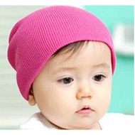 Candy color fuchsia baby hat