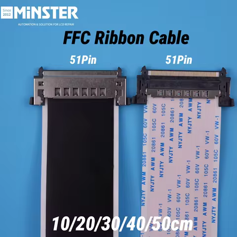 51pin 4k FFC VBYONE FPC LVDS Screen Cable Plate for Display Flat Flexible with Double Locking Clips