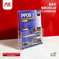 Custom Acrylic Brochure Display Rack Model A4 - A5 - Combine A4 File Folder A5 File Folder